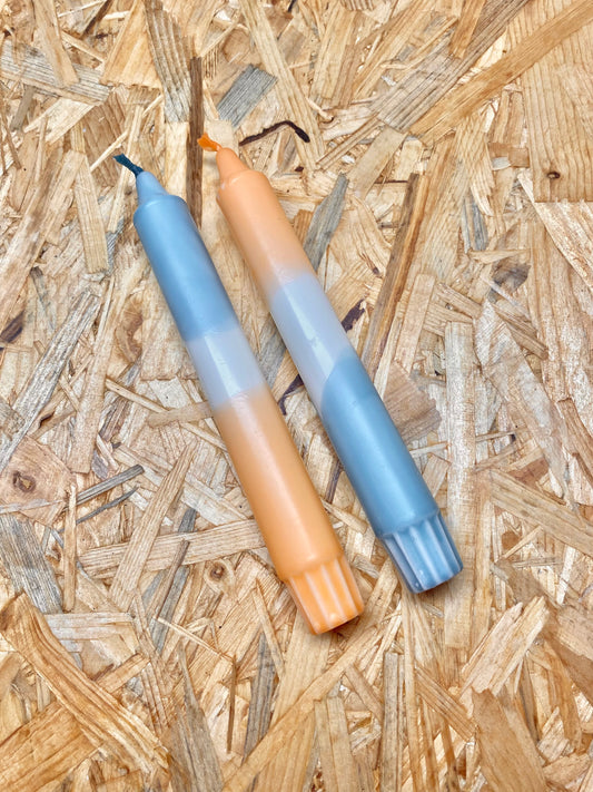 Kerzen Blau/Papaya